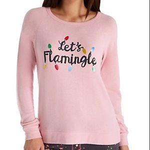 PJ Salvage Long Sleeve Graphic Top, Pink, Sz XL